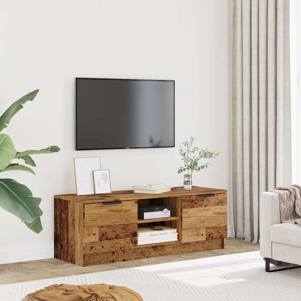 Meuble TV vieux bois 102x35x36,5 cm bois d'ingénierie - XIOS