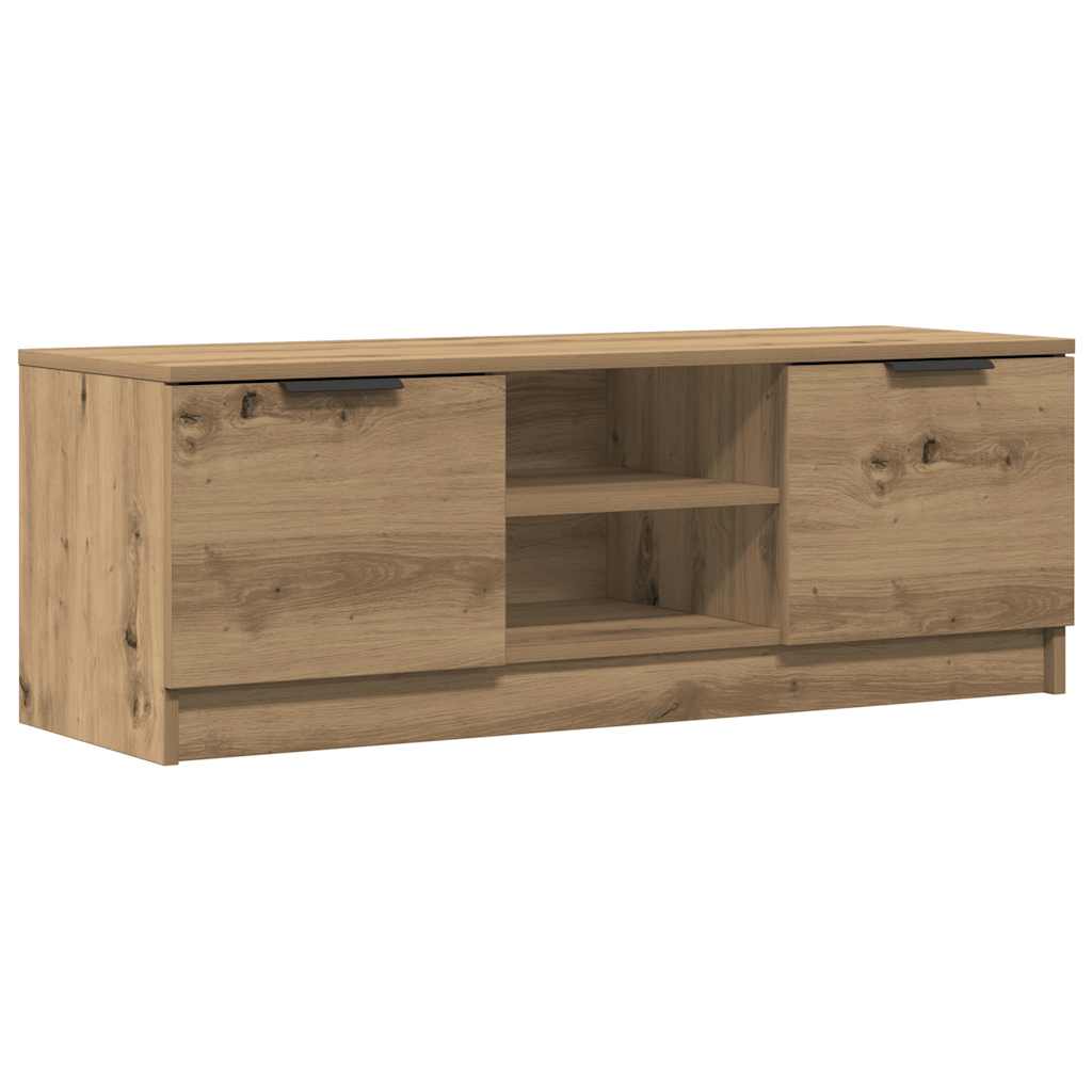 Meuble TV chêne artisanal 102x35x36,5 cm bois d'ingénierie - XIOS