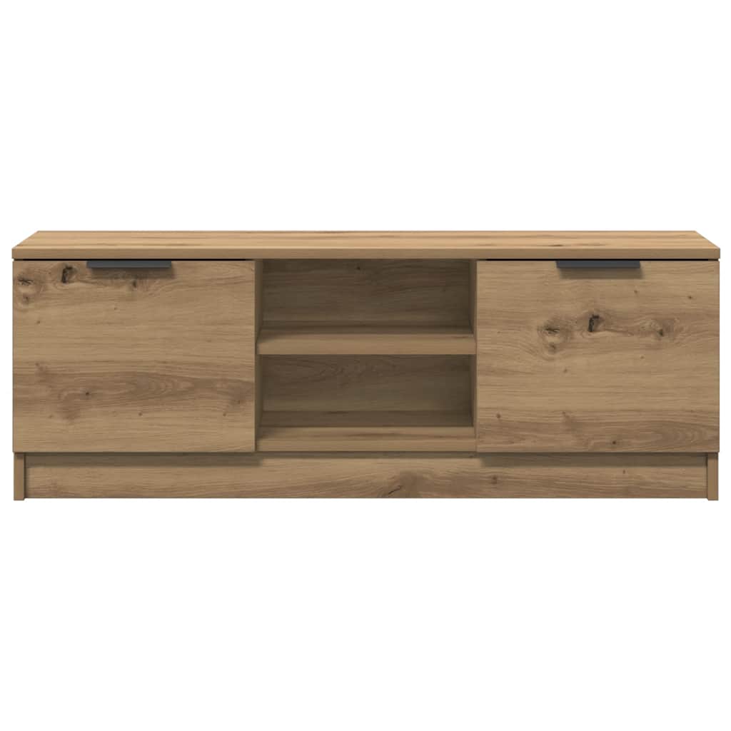 Meuble TV chêne artisanal 102x35x36,5 cm bois d'ingénierie - XIOS
