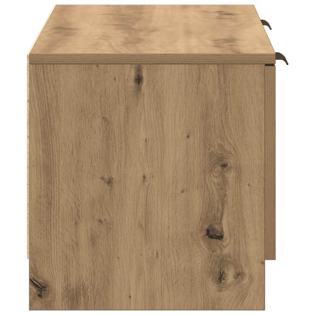 Meuble TV chêne artisanal 102x35x36,5 cm bois d'ingénierie - XIOS