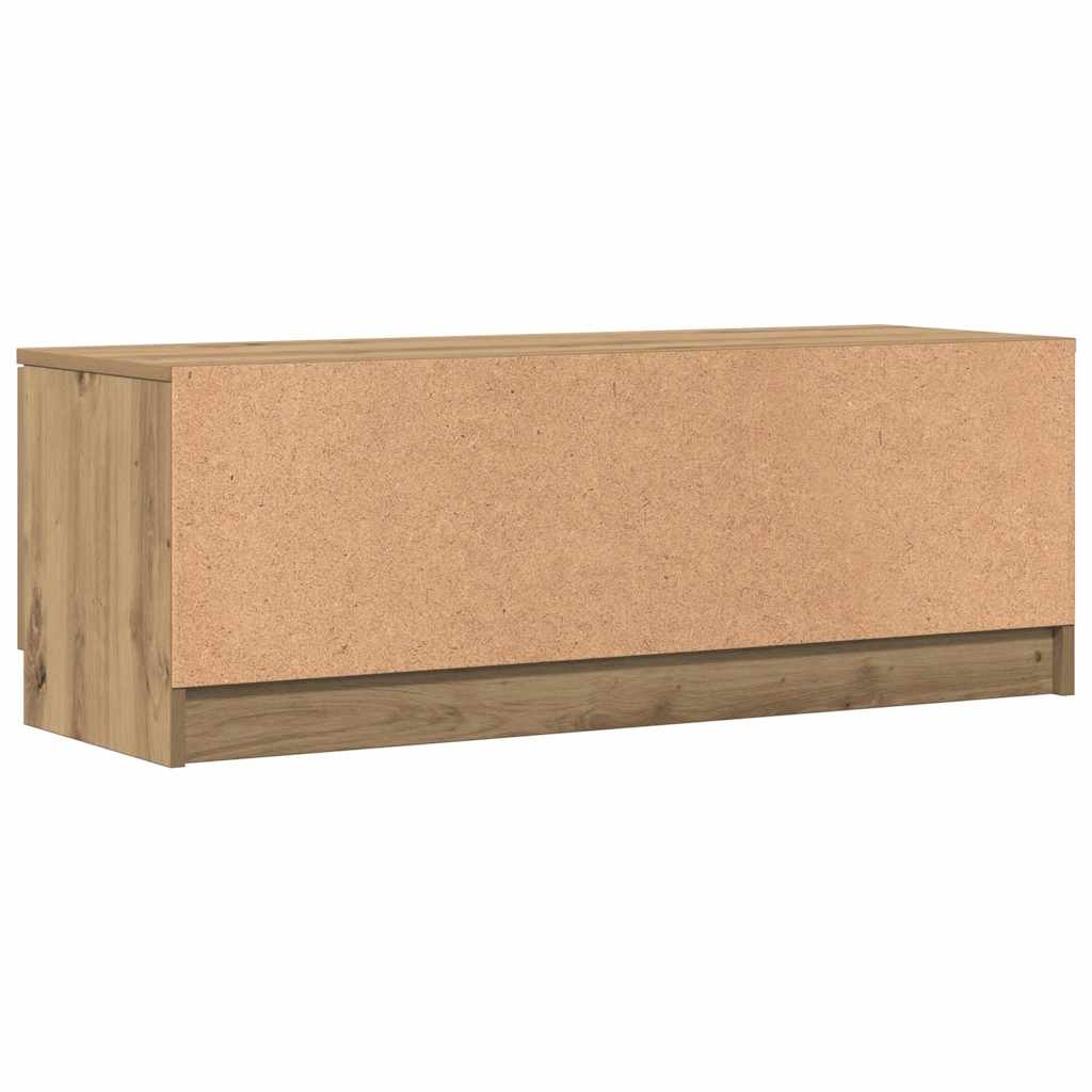 Meuble TV chêne artisanal 102x35x36,5 cm bois d'ingénierie - XIOS