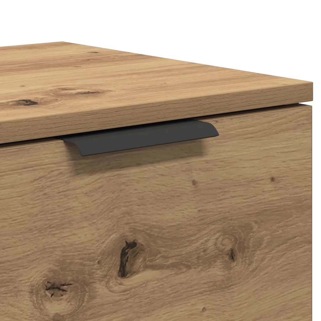 Meuble TV chêne artisanal 102x35x36,5 cm bois d'ingénierie - XIOS