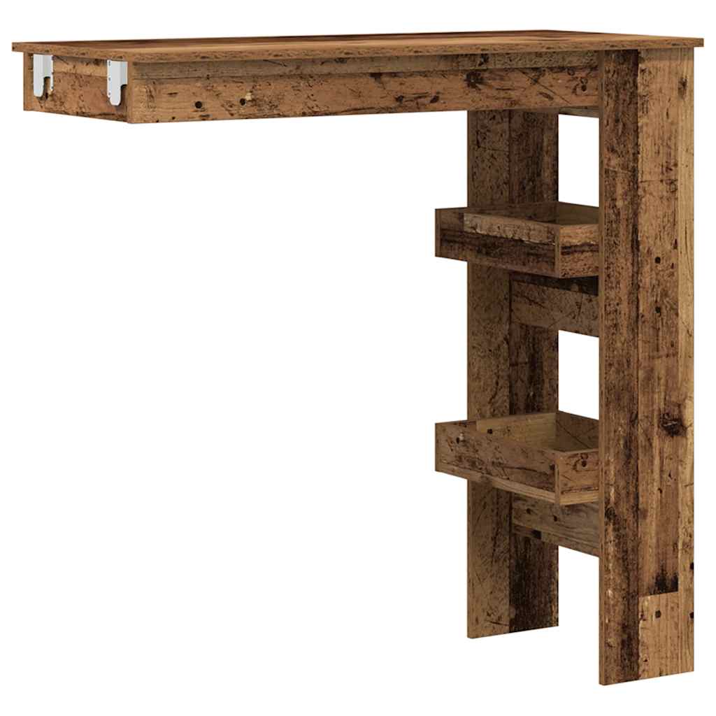Table bar mural vieux bois 102x45x103,5 cm bois d'ingénierie - XIOS