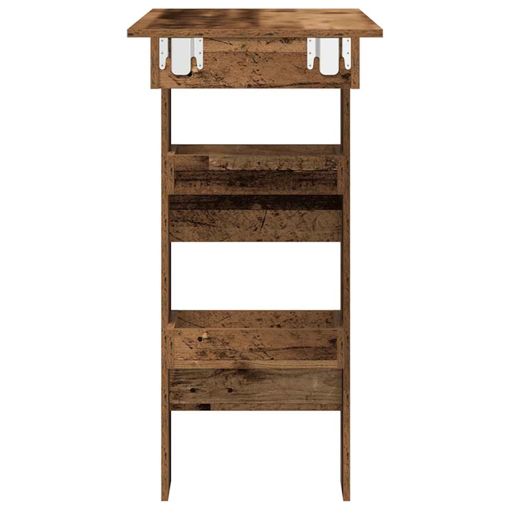 Table bar mural vieux bois 102x45x103,5 cm bois d'ingénierie - XIOS