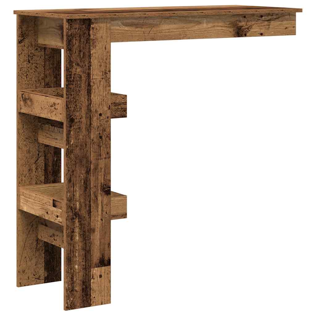 Table bar mural vieux bois 102x45x103,5 cm bois d'ingénierie - XIOS
