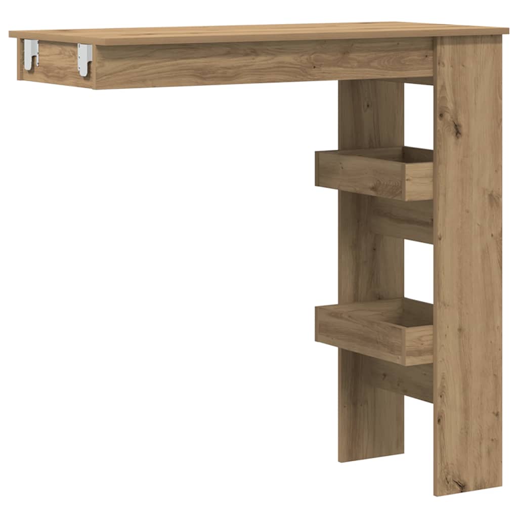 Table de bar murale chêne artisanal bois d'ingénierie - XIOS