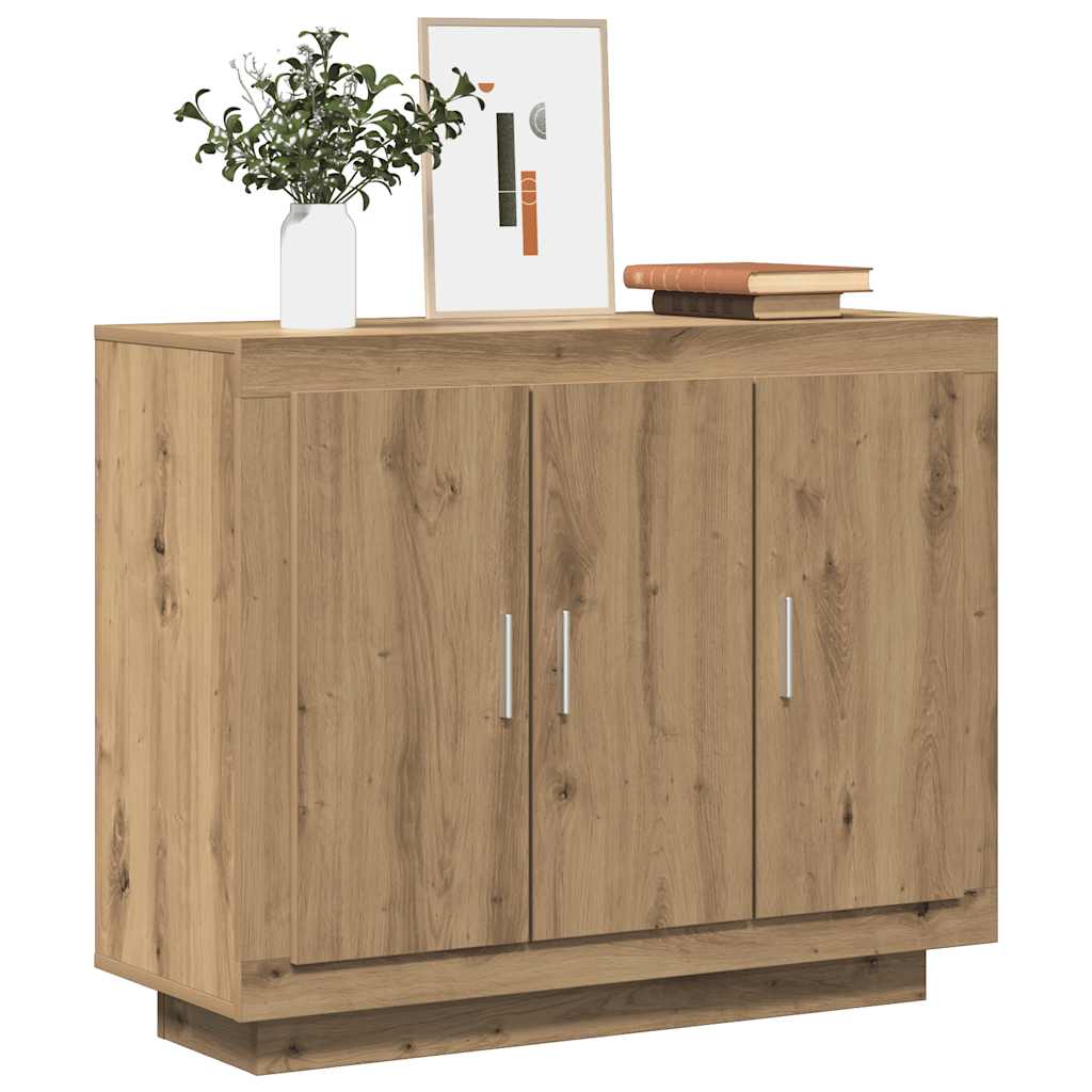 Buffet chêne artisanal 92x35x75 cm bois d'ingénierie - XIOS