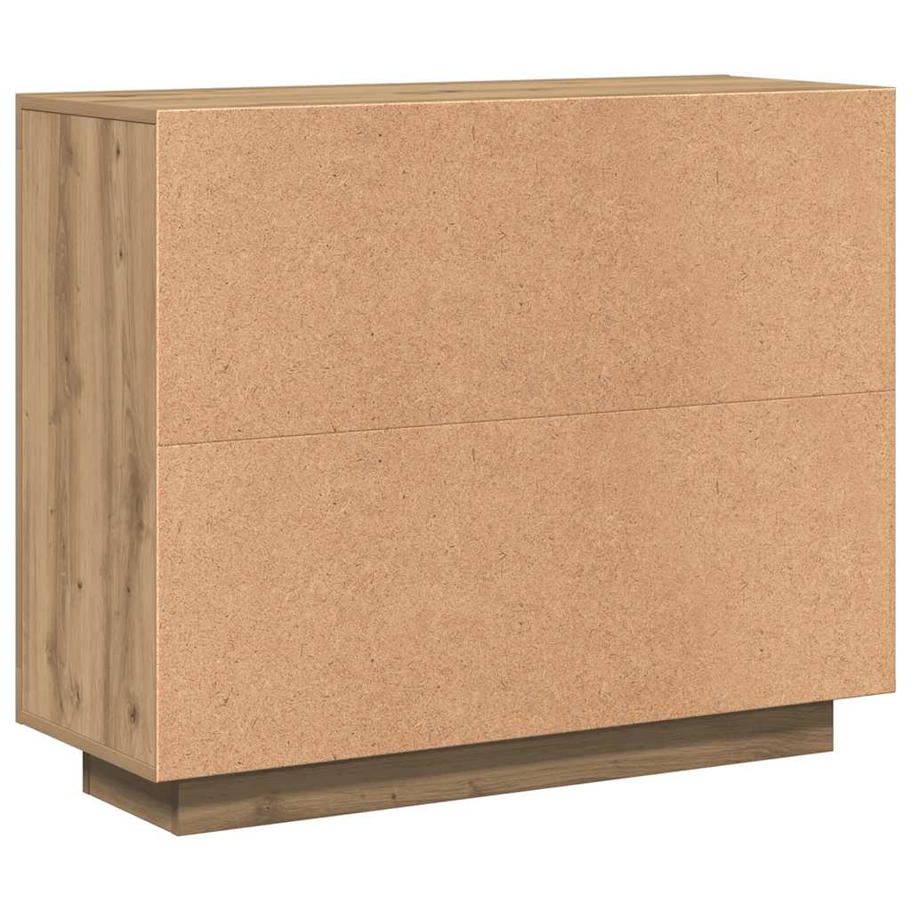 Buffet chêne artisanal 92x35x75 cm bois d'ingénierie - XIOS