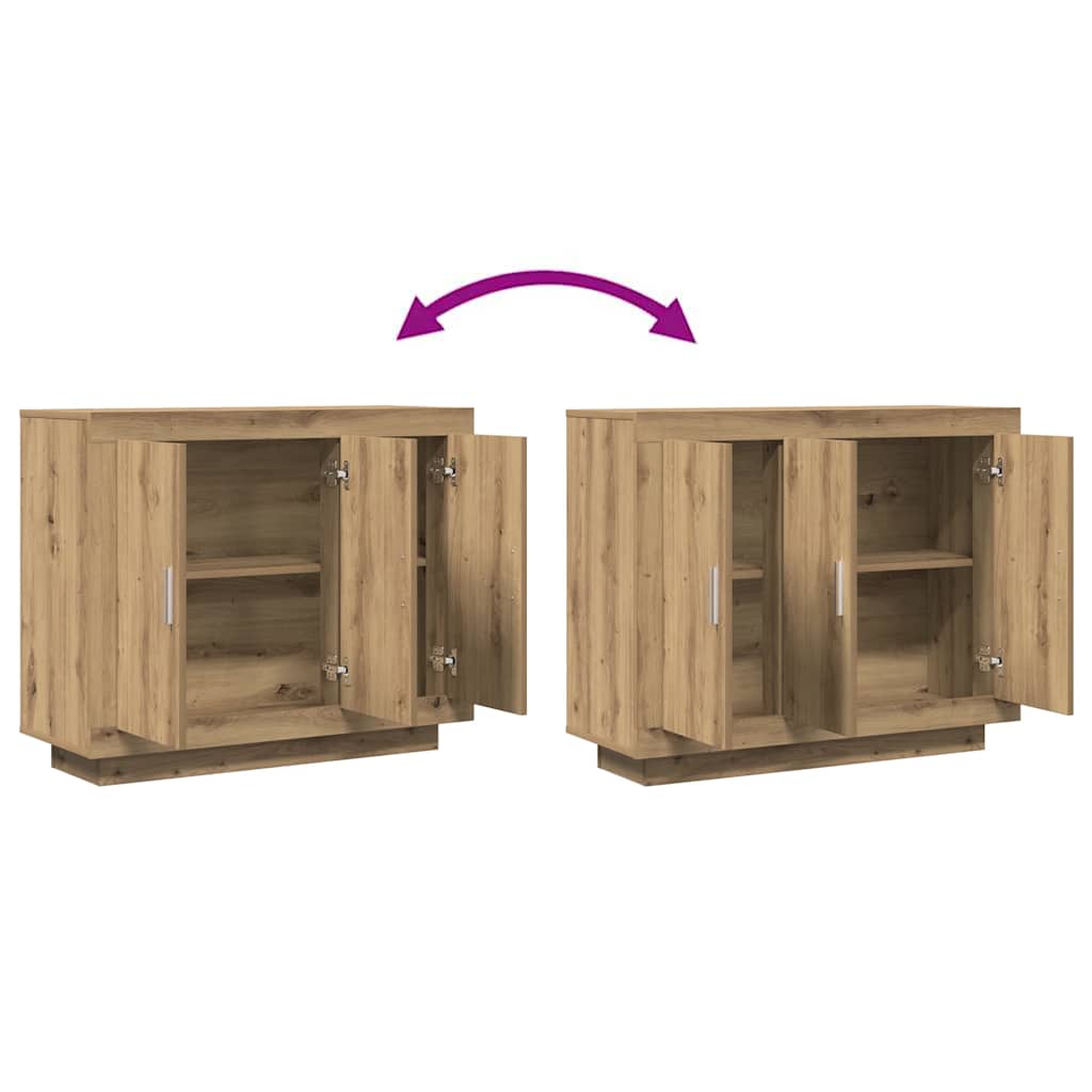 Buffet chêne artisanal 92x35x75 cm bois d'ingénierie - XIOS