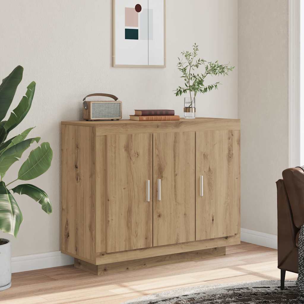 Buffet chêne artisanal 92x35x75 cm bois d'ingénierie - XIOS