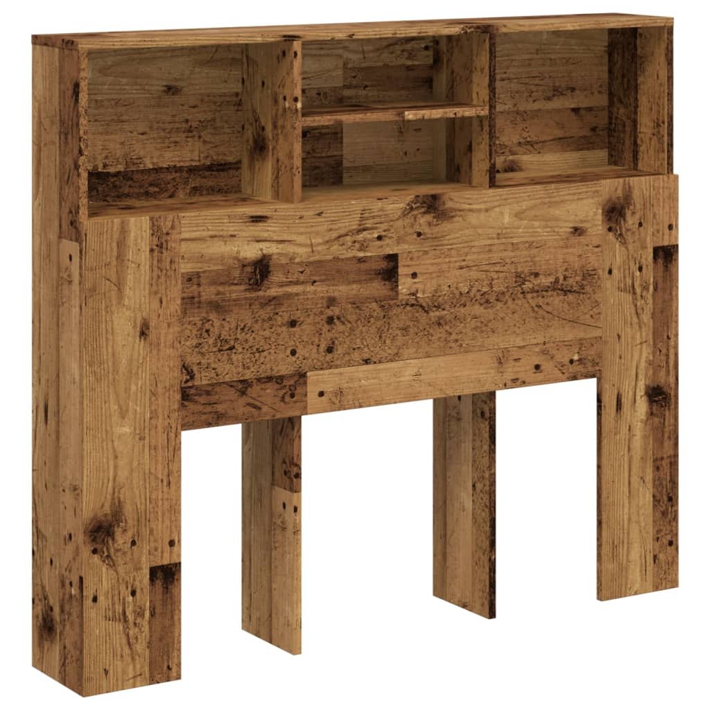Armoire de tête de lit vieux bois 120x19x103,5 cm - XIOS