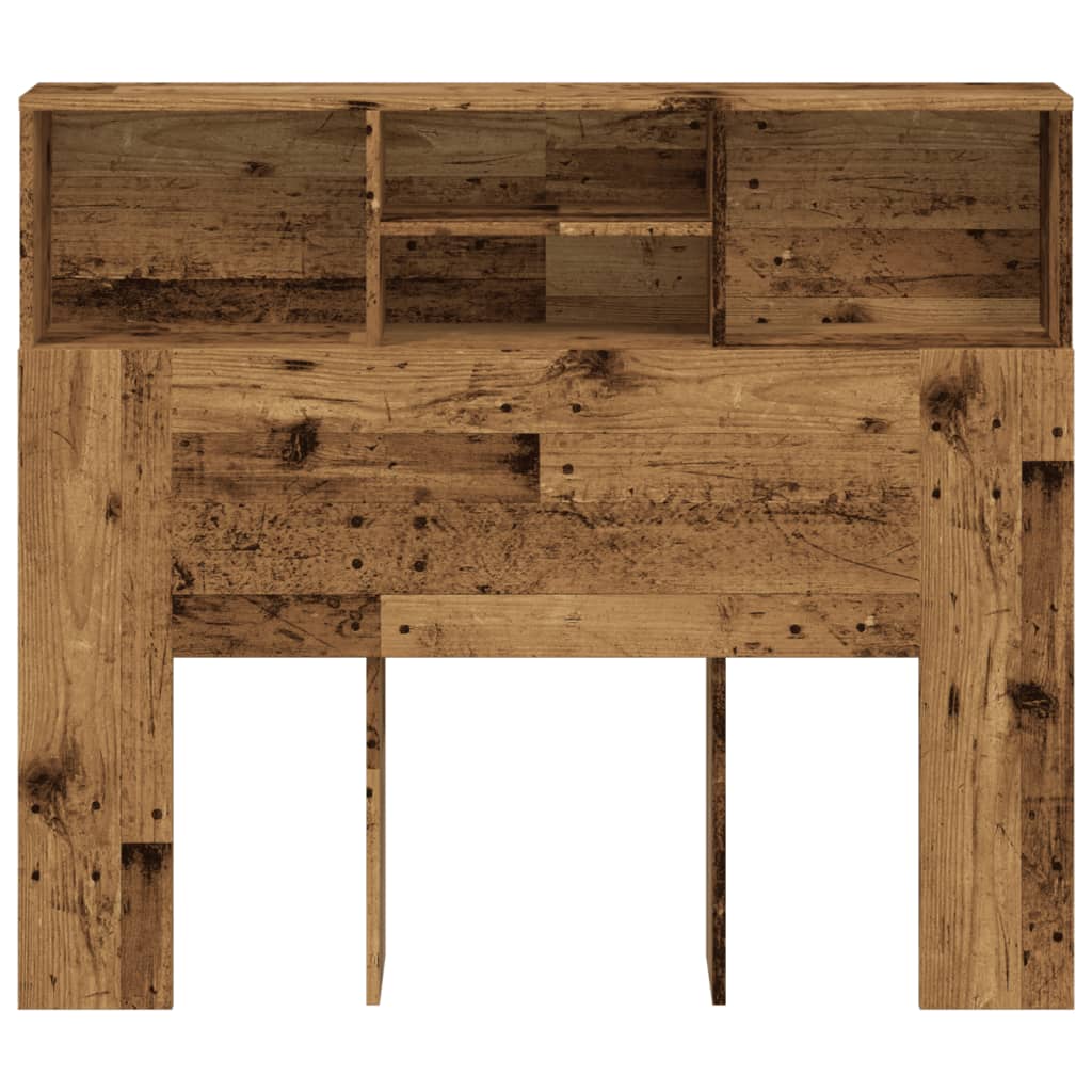 Armoire de tête de lit vieux bois 120x19x103,5 cm - XIOS