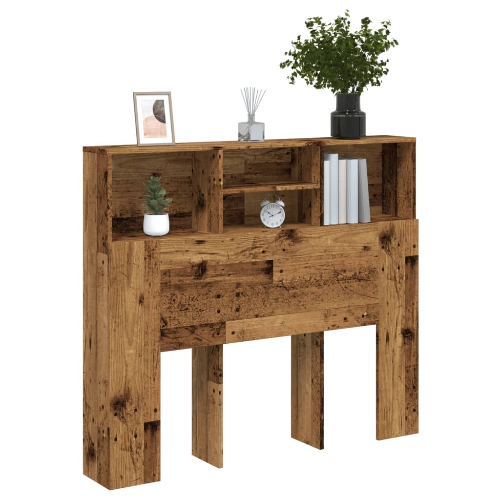 Armoire de tête de lit vieux bois 120x19x103,5 cm - XIOS