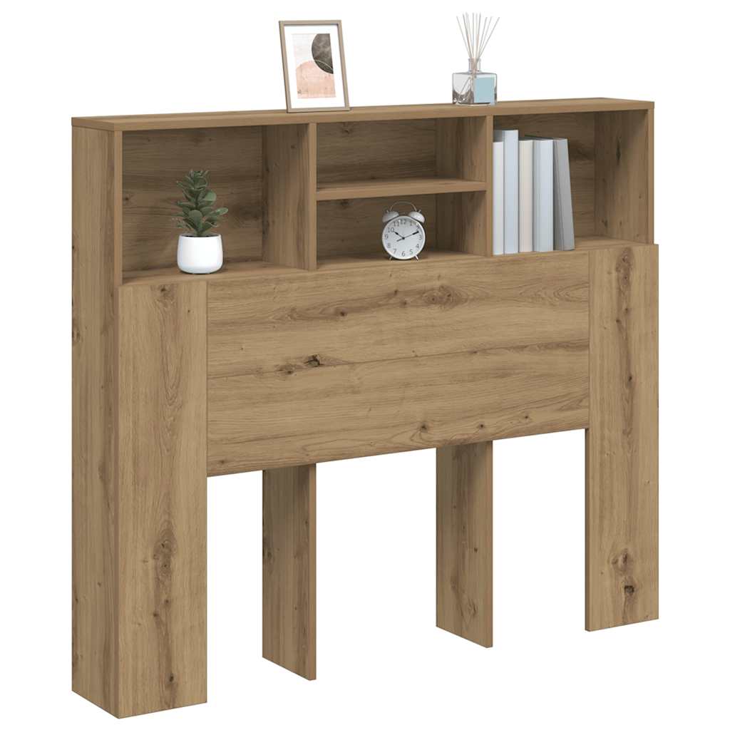 Armoire de tête de lit chêne artisanal 120x19x103,5 cm - XIOS
