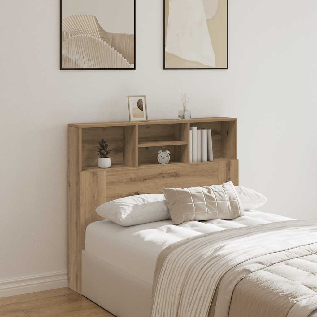 Armoire de tête de lit chêne artisanal 120x19x103,5 cm - XIOS