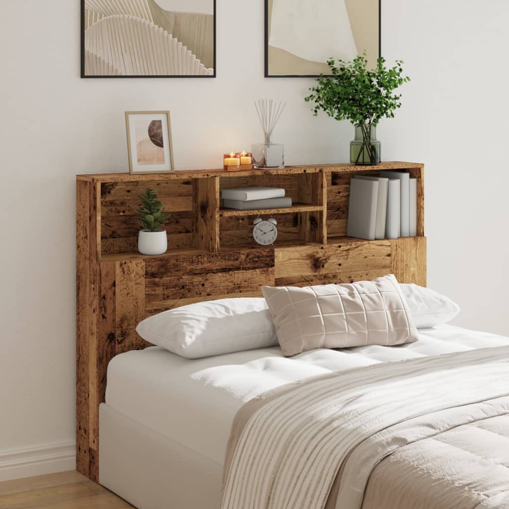 Armoire de tête de lit vieux bois 140x19x103,5 cm - XIOS