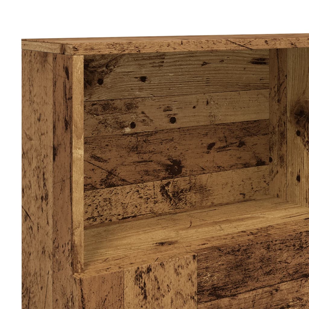Armoire de tête de lit vieux bois 140x19x103,5 cm - XIOS