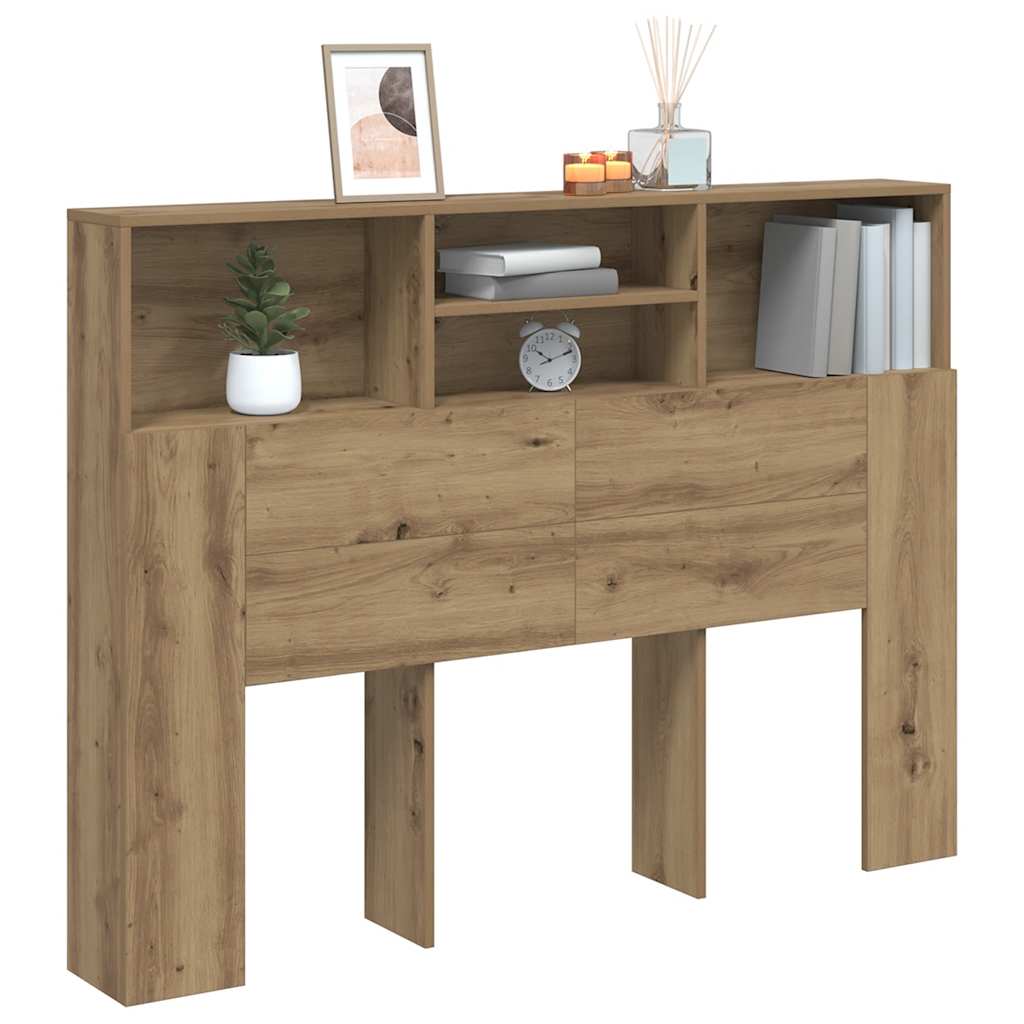 Armoire de tête de lit chêne artisanal 140x19x103,5 cm - XIOS