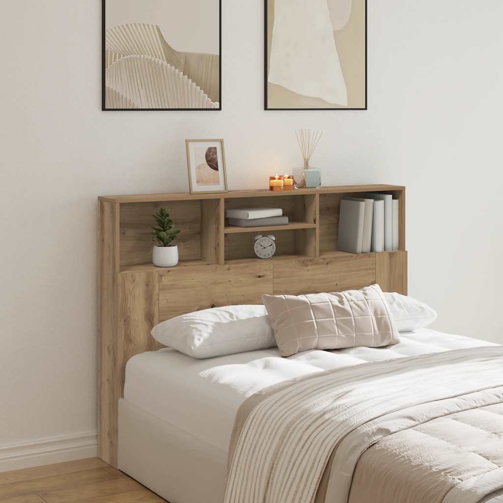Armoire de tête de lit chêne artisanal 140x19x103,5 cm - XIOS