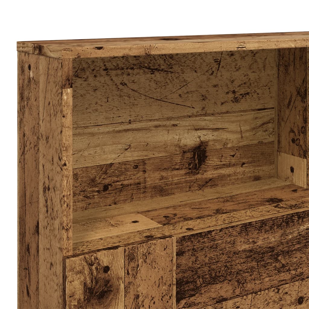 Armoire de tête de lit vieux bois 160x19x103,5 cm - XIOS