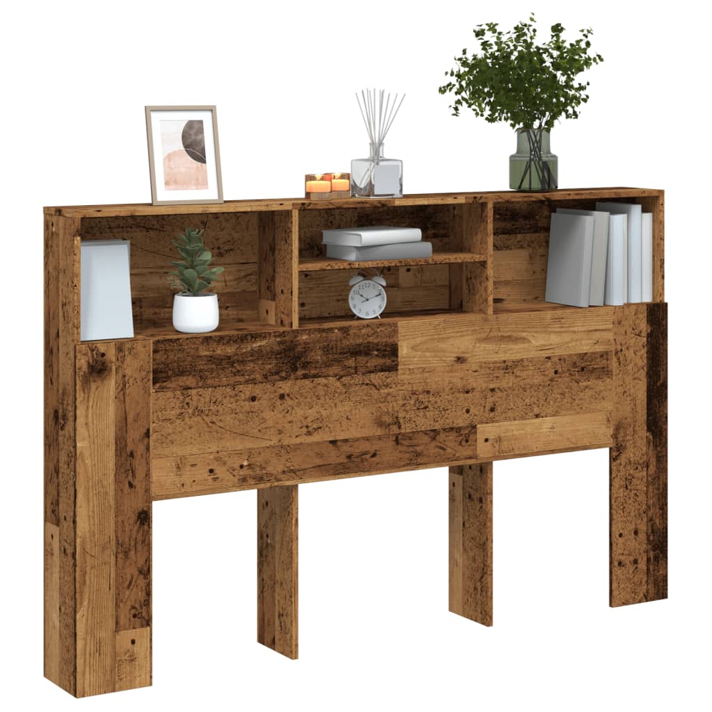 Armoire de tête de lit vieux bois 160x19x103,5 cm - XIOS