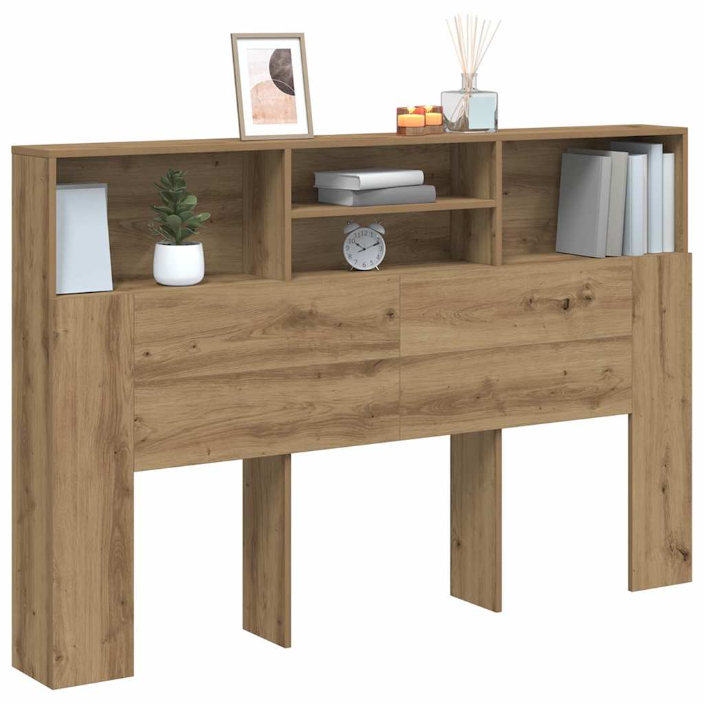 Armoire de tête de lit chêne artisanal 160x19x103,5 cm - XIOS