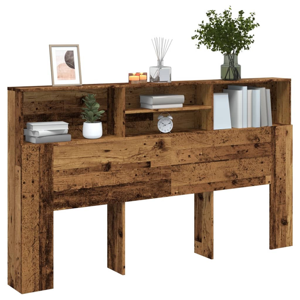 Armoire de tête de lit vieux bois 180x19x103,5 cm - XIOS