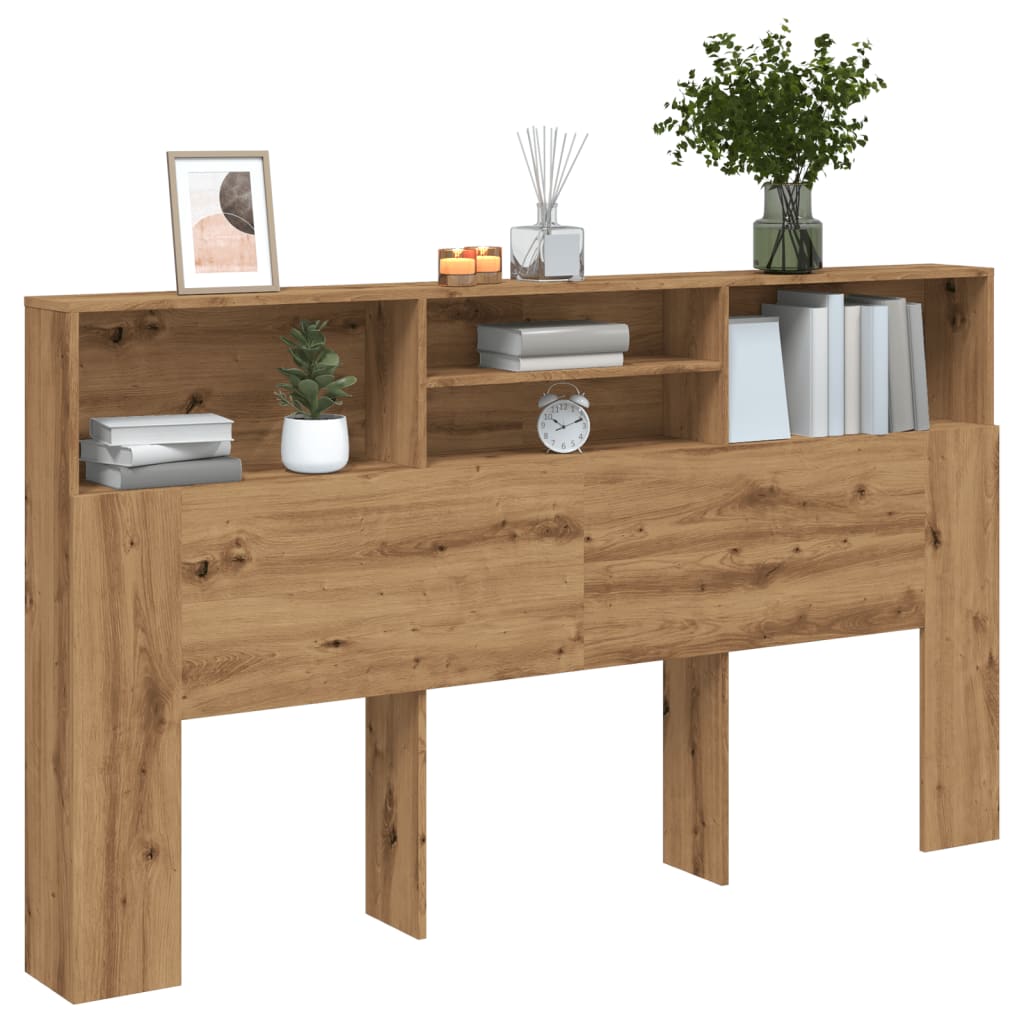 Armoire de tête de lit chêne artisanal 180x19x103,5 cm - XIOS