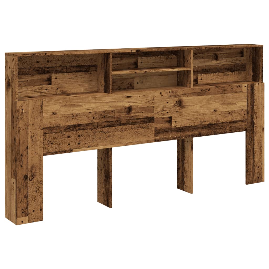Armoire de tête de lit vieux bois 200x19x103,5 cm - XIOS