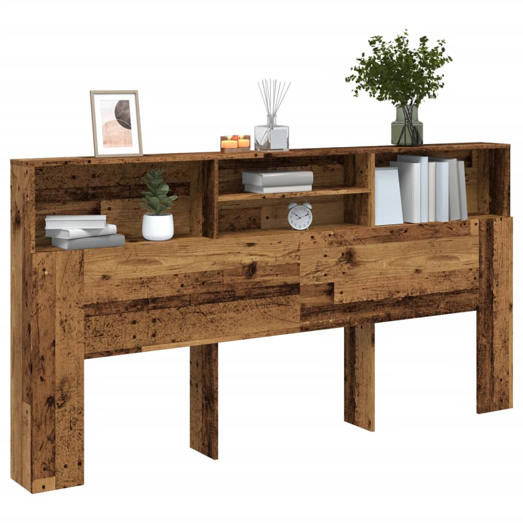 Armoire de tête de lit vieux bois 200x19x103,5 cm - XIOS