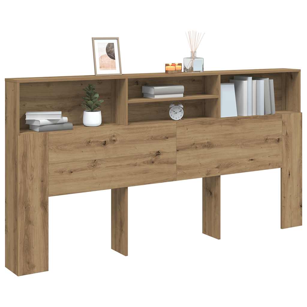 Armoire de tête de lit chêne artisanal 200x19x103,5 cm - XIOS