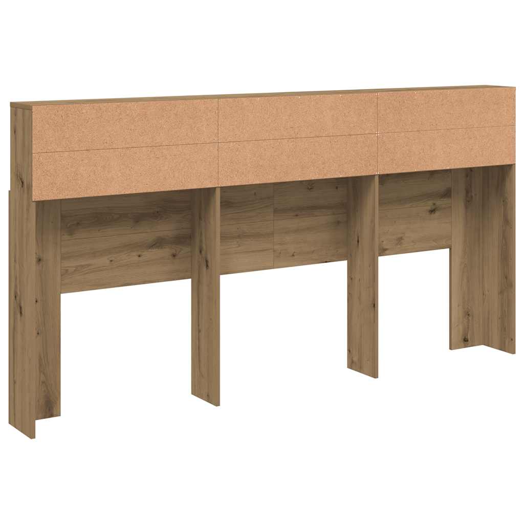 Armoire de tête de lit chêne artisanal 200x19x103,5 cm - XIOS