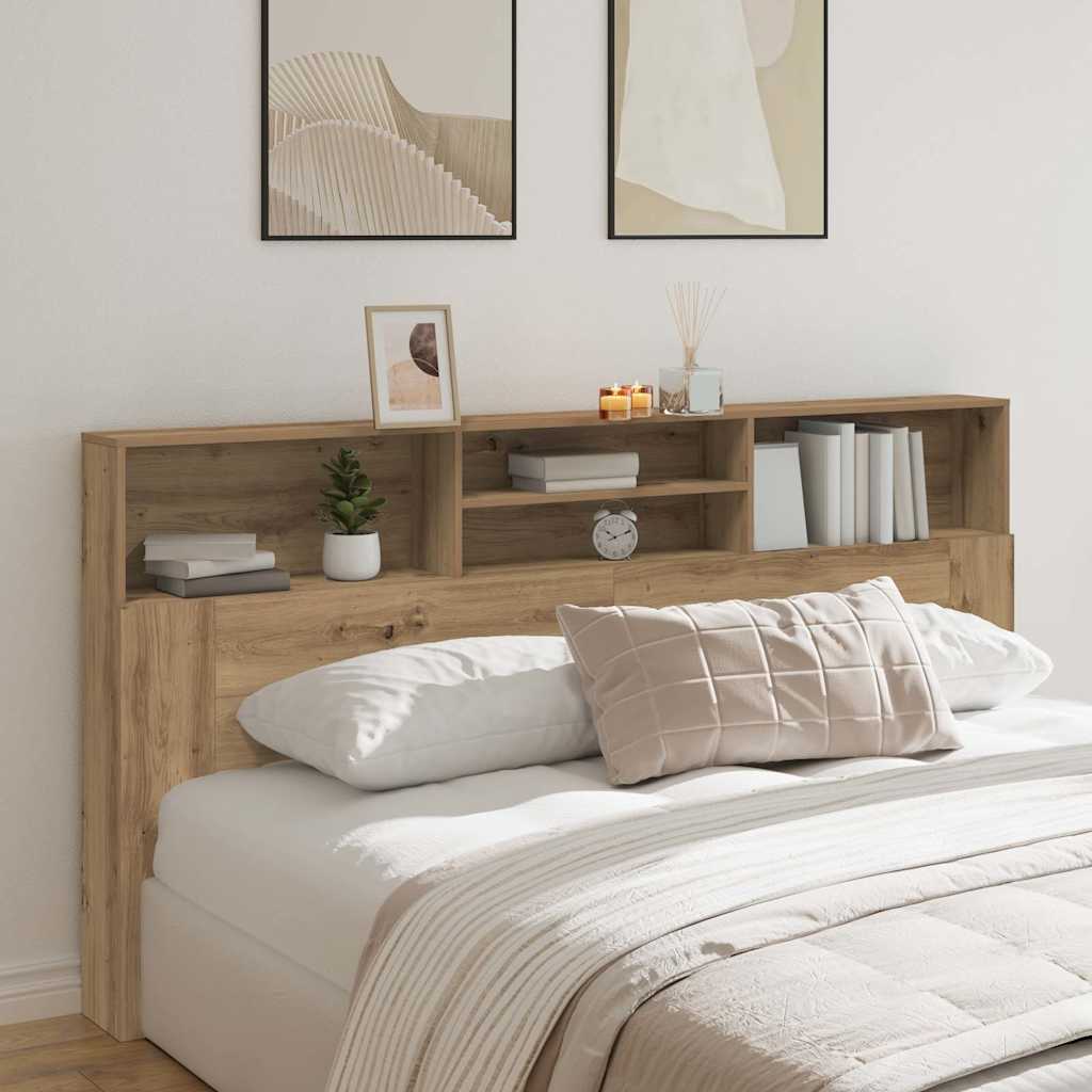 Armoire de tête de lit chêne artisanal 200x19x103,5 cm - XIOS