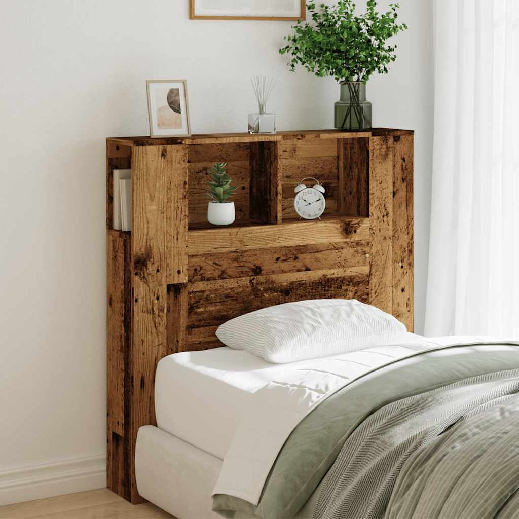 Armoire de tête de lit vieux bois 100x18,5x102,5 cm - XIOS