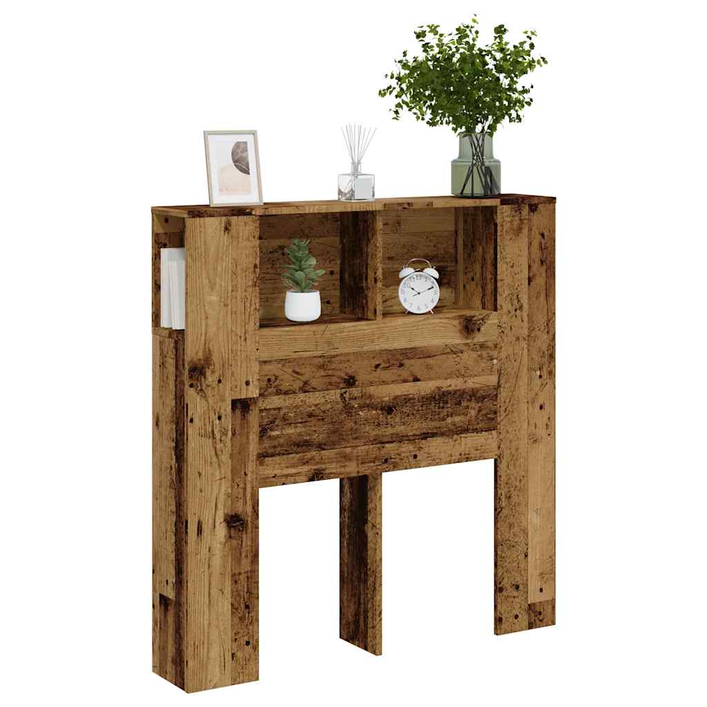 Armoire de tête de lit vieux bois 100x18,5x102,5 cm - XIOS