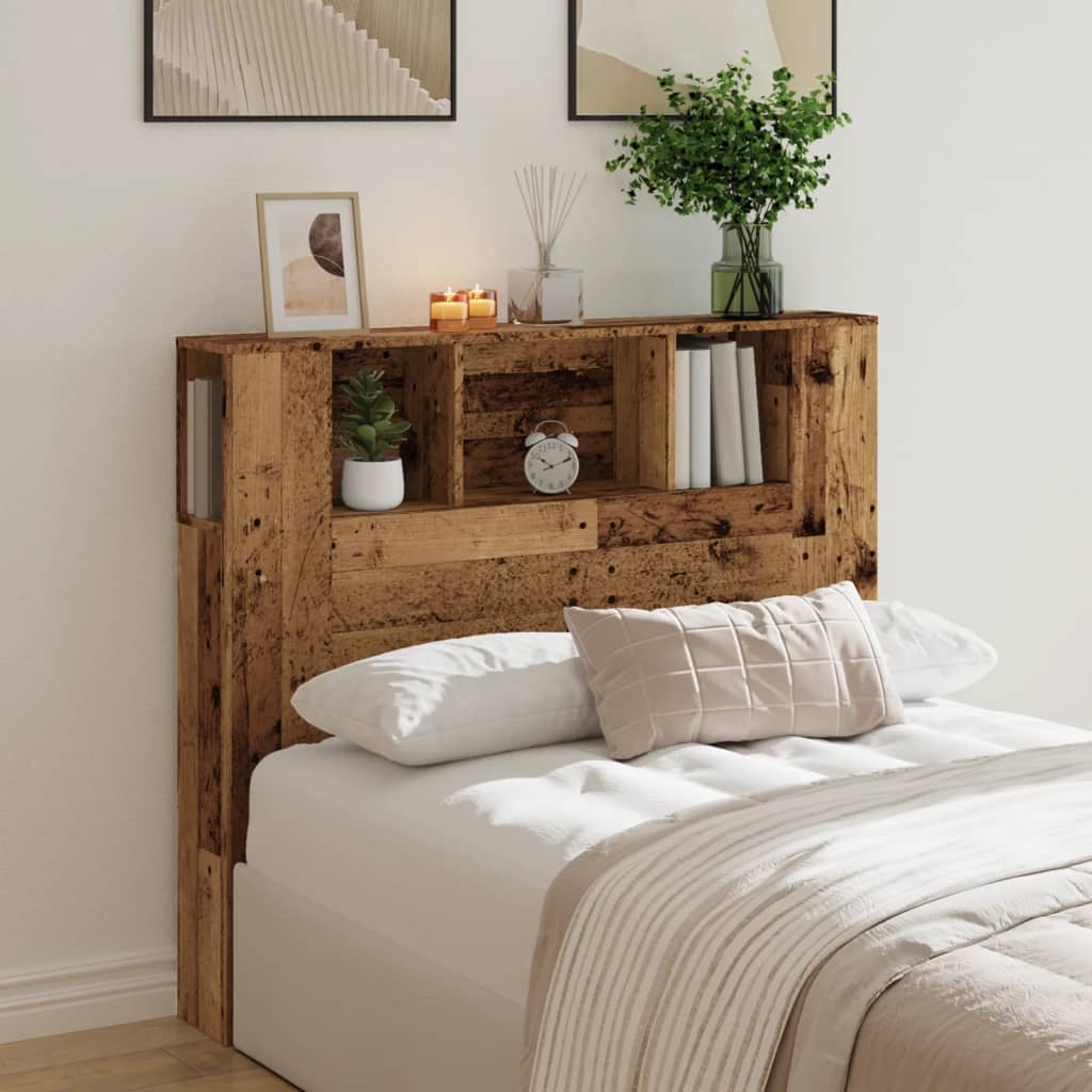 Armoire de tête de lit vieux bois 120x19x104,5 cm - XIOS