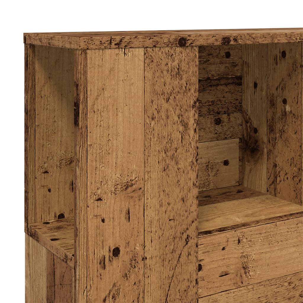 Armoire de tête de lit vieux bois 120x19x104,5 cm - XIOS