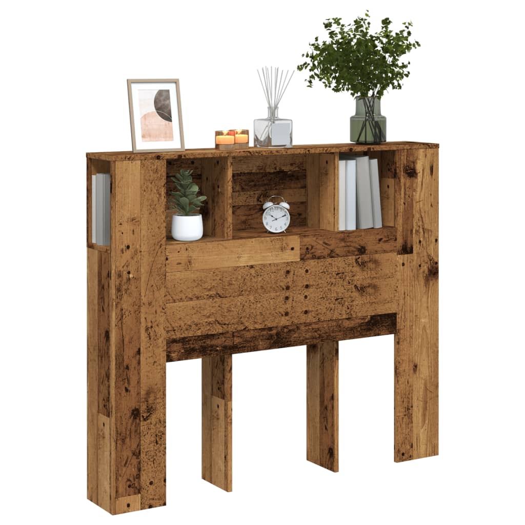 Armoire de tête de lit vieux bois 120x19x104,5 cm - XIOS