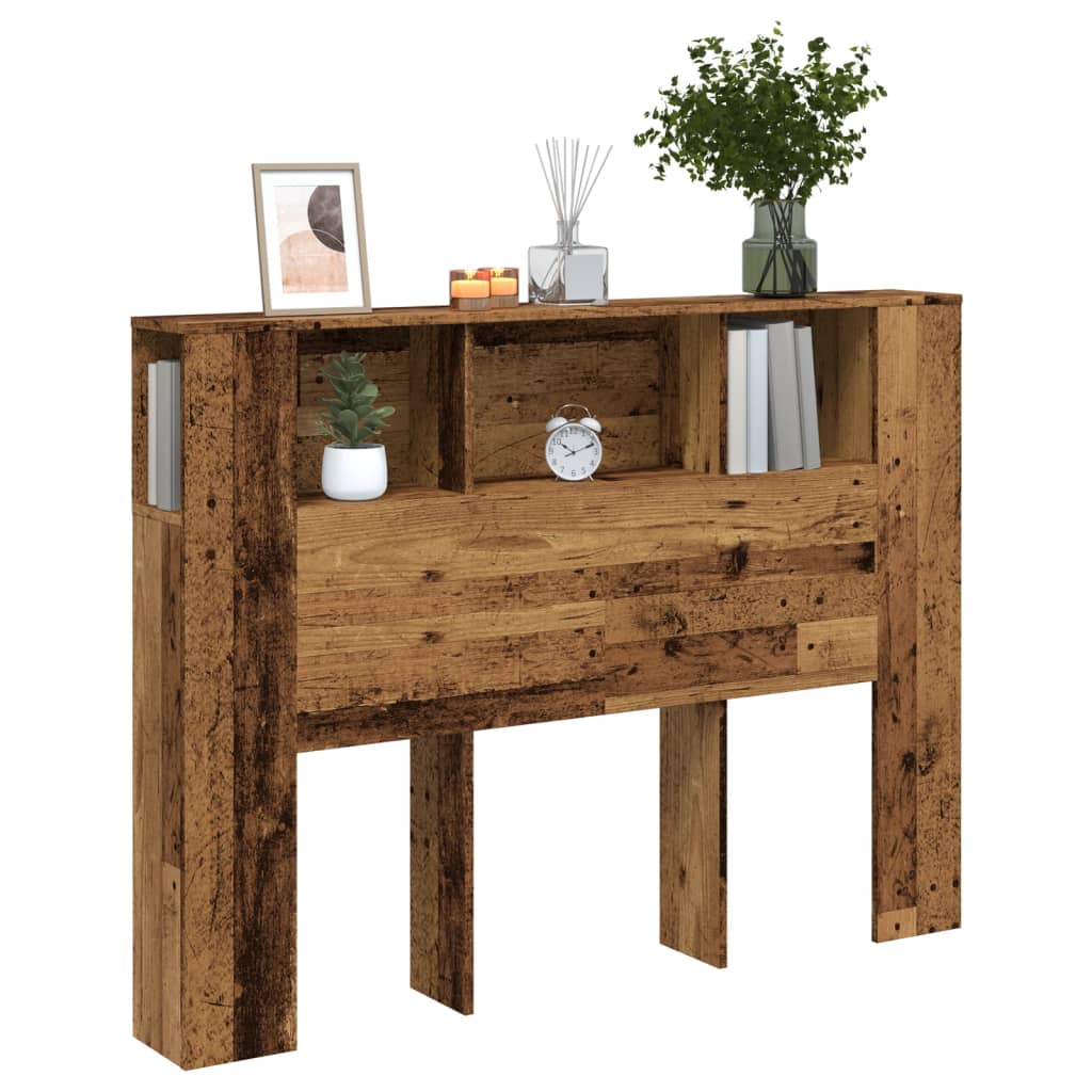 Armoire de tête de lit vieux bois 140x18,5x102,5 cm - XIOS
