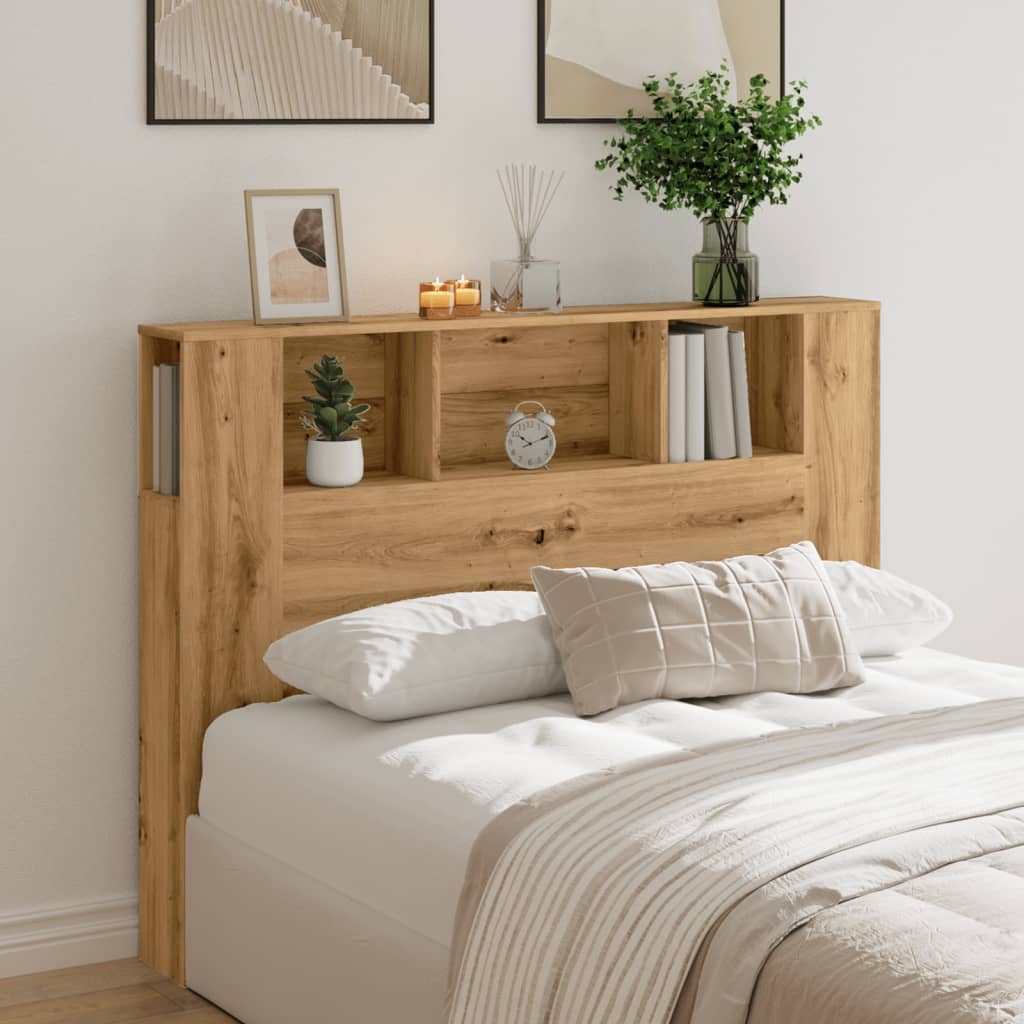 Armoire de tête de lit chêne artisanal 140x18,5x102,5 cm - XIOS