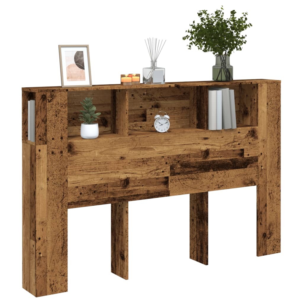 Armoire de tête de lit vieux bois 160x18,5x103,5 cm - XIOS