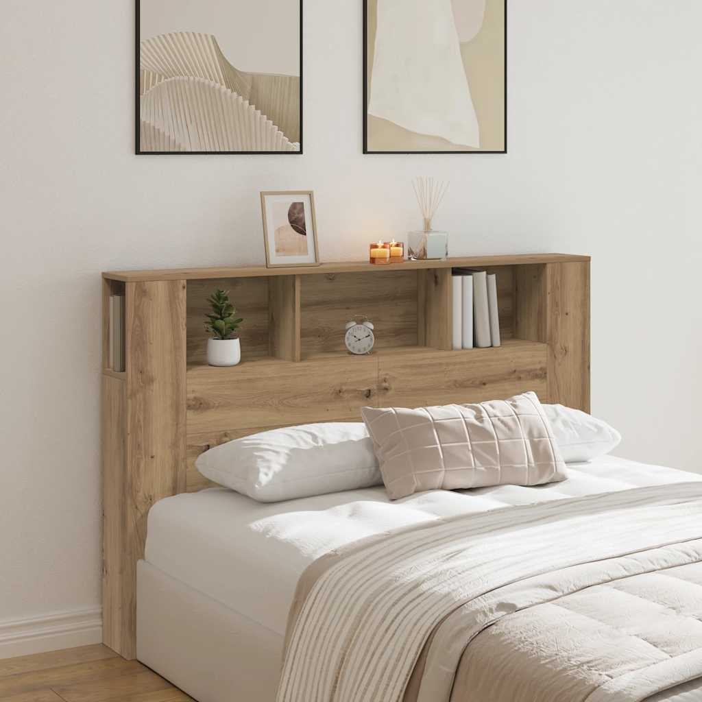 Armoire de tête de lit chêne artisanal 160x18,5x103,5 cm - XIOS