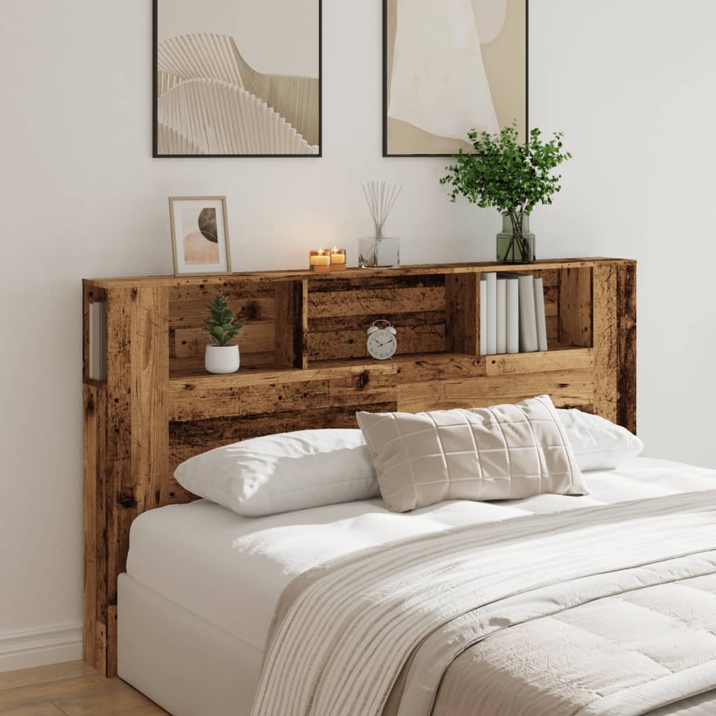 Armoire de tête de lit vieux bois 180x18,5x102,5 cm - XIOS
