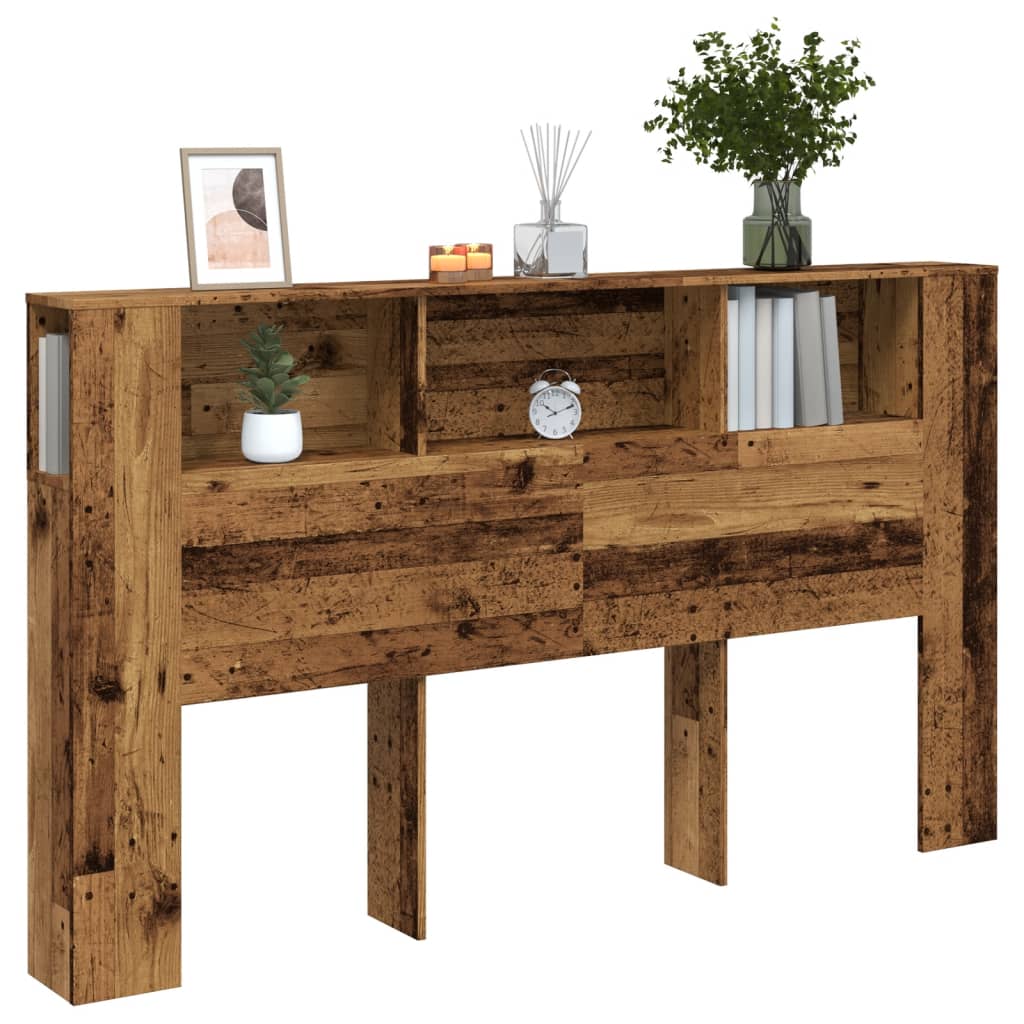 Armoire de tête de lit vieux bois 180x18,5x102,5 cm - XIOS