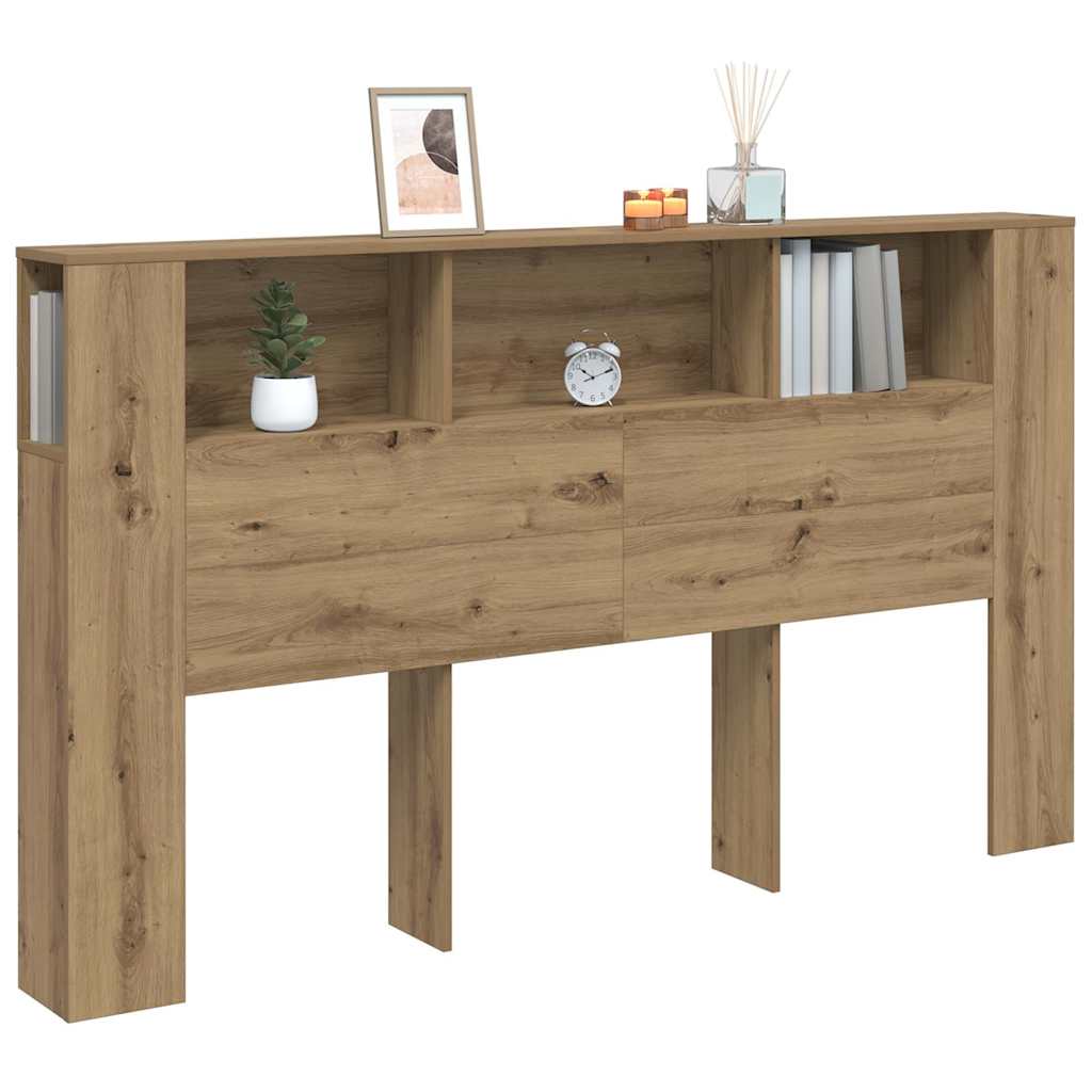 Armoire de tête de lit chêne artisanal 180x18,5x102,5 cm - XIOS