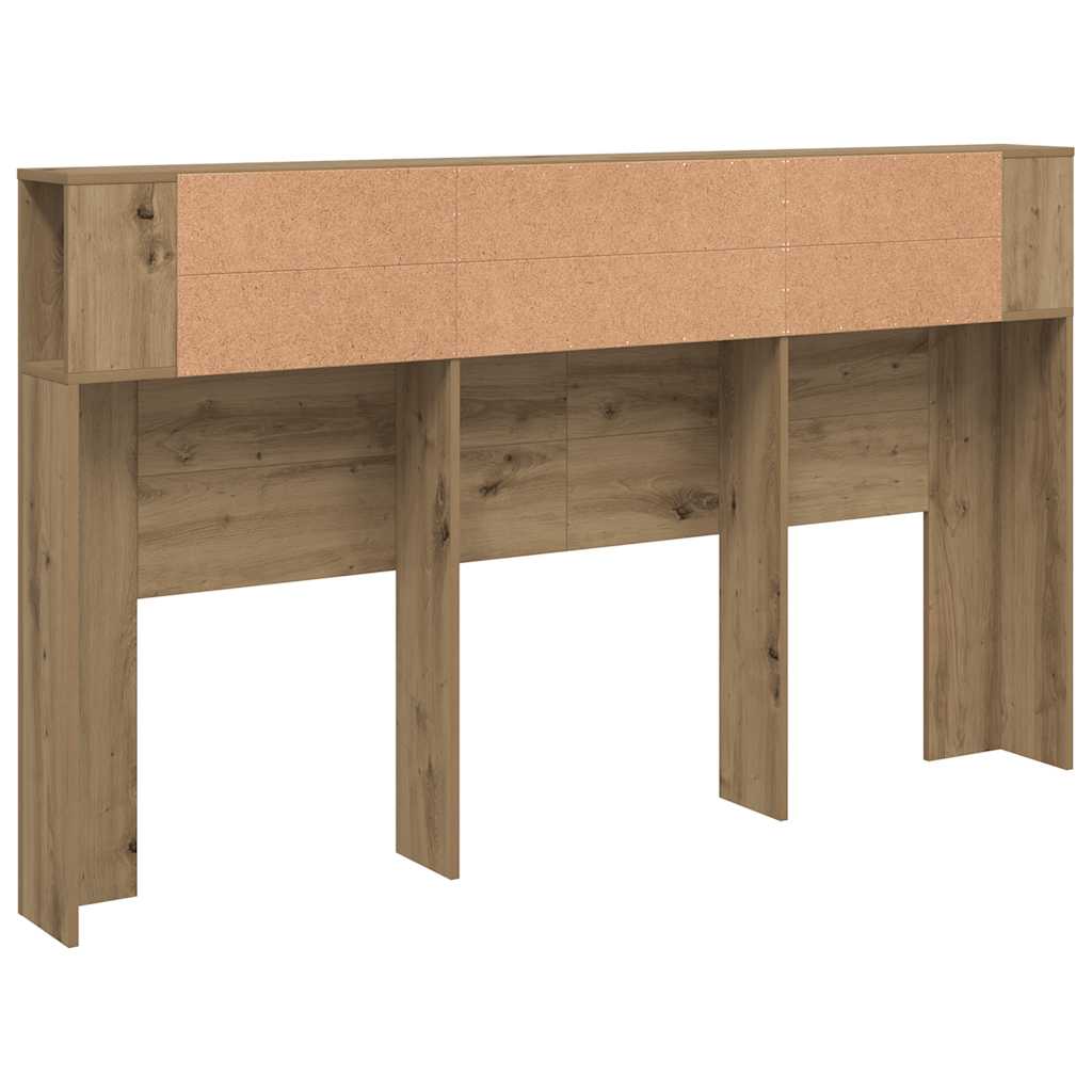Armoire de tête de lit chêne artisanal 180x18,5x102,5 cm - XIOS