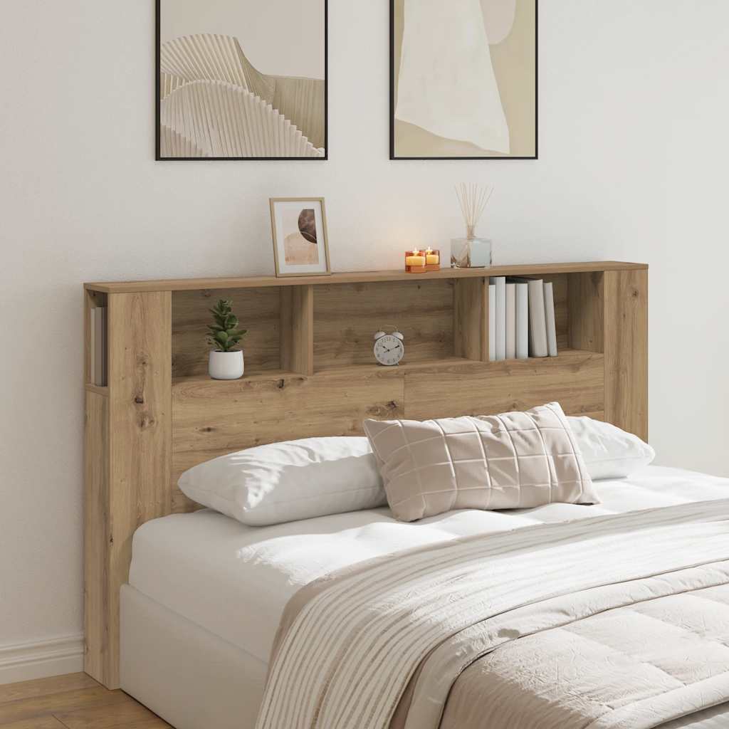 Armoire de tête de lit chêne artisanal 180x18,5x102,5 cm - XIOS