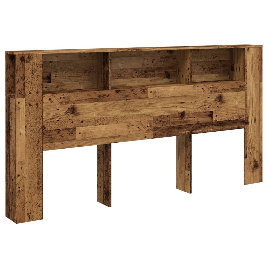 Armoire de tête de lit vieux bois 200x18,5x102,5 cm - XIOS