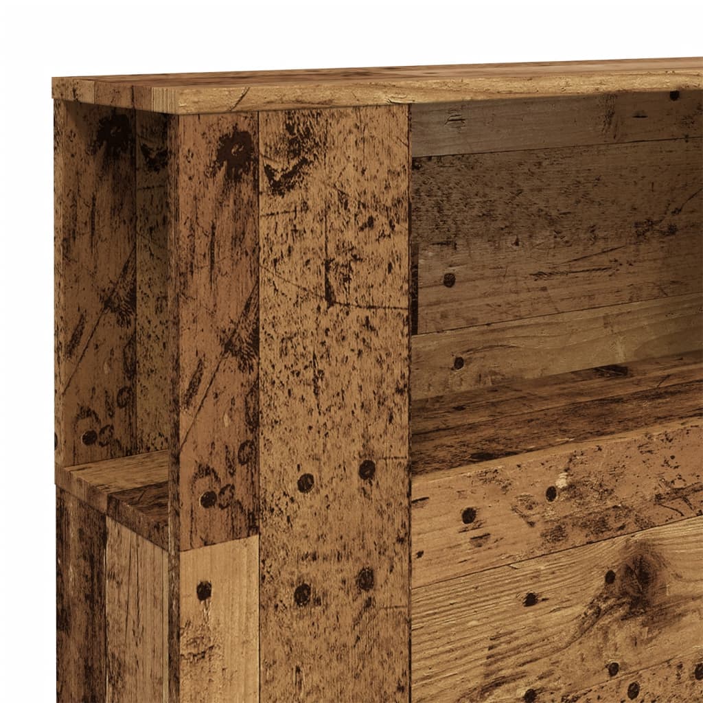 Armoire de tête de lit vieux bois 200x18,5x102,5 cm - XIOS