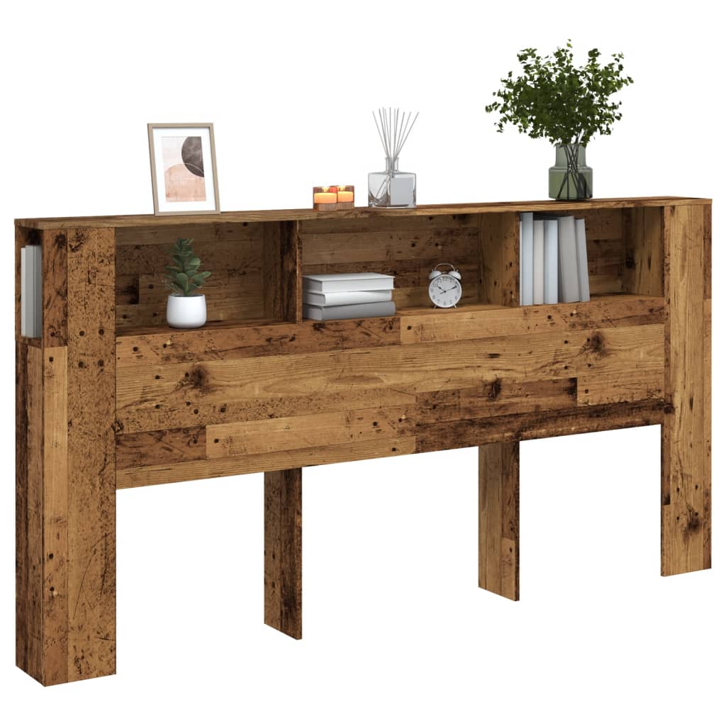 Armoire de tête de lit vieux bois 200x18,5x102,5 cm - XIOS